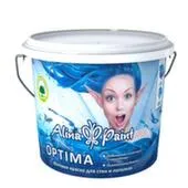 Краска акриловая для стен и потолков Optima 15 кг протирающаяся, Alina Paint