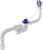 Сифон для ванны с нержавеющим выпуском и переливом 1 1/2" с гибкой трубой 40x50 мм, регулируемый, Aquant