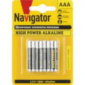 Батарейка Navigator щелочная (алкалиновая), тип ААА, 1,5В, 4шт