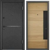 Дверь метал. DELTA PRO MP 950x2050 черный шелк DL-3/ПВХ Дуб янтарь D6-V1, магнит Торэкс Левое