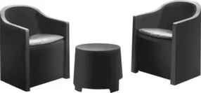 Мебель пластмас - набор стол 41x35x38 см (1шт), кресло 53x59x75см (2шт), с подушками, Koopman