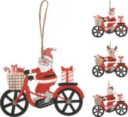 Декорация подвесная Рождественский персонаж на велосипеде 12x1x10см в асс, Koopman