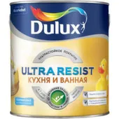 Краска акриловая Dulux Ultra Resist Кухня и ванная полуматовая BW, 2,5л, Dulux