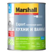 Краска латексная для кухни и ванной Marshall Export матовая BW 0,9л