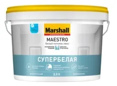 Краска водно-дисперсионная Marshall MAESTRO Белый потолок люкс 2,5л