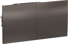 Розетка двойная с заземлением со шторками с раздвижной крышкой в сборе Schneider Electric ,серия AtlasDesign 16А, мокко