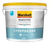 Краска водно-дисперсионная Marshall MAESTRO Белый потолок люкс 4,5 л
