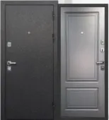 Дверь металлическая 9 см Толстяк (букле черный) Ясень графит эмаль Феррони 960 Левое