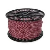 Шнур полипропиленовый спирального плетения 6 мм, белый/красный, Стройбат