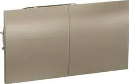 Розетка двойная с заземлением со шторками с раздвижной крышкой в сборе Schneider Electric ,серия AtlasDesign 16А, шампань