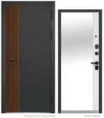 Дверь металлическая Luxor 2МДФ Диагональ Зеркало Правое 860