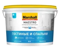 Краска водно-дисперсионная Marshall MAESTRO Интерьерная фантазия глубокоматовая BW 9,0л