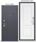 Дверь металлическая Гарда (сатин графит) 860 мм Белый софт Феррони Правое