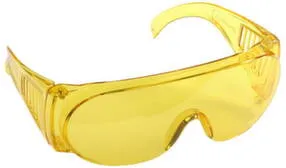 Очки защитные, открытого типа, поликарбонатная монолинза, с боковой вентиляцией, желтые, STAYER