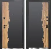 Дверь металлическая Кассиопея Стандарт Рыжий-черный/ Муар черный АЛМАЗ 880 Правое