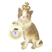 Фигурка декоративная Кошка королевская из полирезины с кварцевыми часами 15x8x17,5см, Magic Home