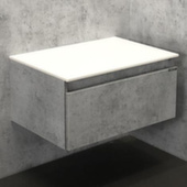 Шкаф навесной Осло бетон светлый с белой столещницой 60 см,см,Comforty