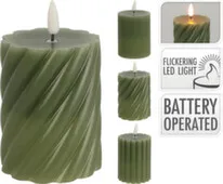 Светильник декоративный Мерцающая свеча, зеленый, 7x7x9 см, 1 led-лампа, в ассортименте, Koopman