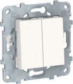 Переключатель перекрестный двухклавишный 10АХ Schneider Electric ,серия Unica Studio белый