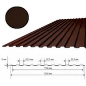 Профлист стеновой 0,4мм Н8 6x1,2м (7,2м2) шоколад МП