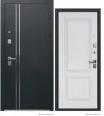Дверь металлическая Luxor 2мм Букле черный Эмалит белый 860 Левое