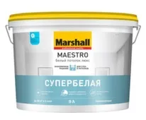 Краска водно-дисперсионная Marshall MAESTRO Белый потолок люкс 9,0л