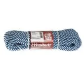 Шнур полипропиленовый спирального плетения 8 мм, белый/синий, 10 м, Стройбат