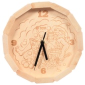 Часы кварцевые в форме бочки "В парилке" для бани и сауны 27x8 см / 5