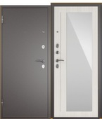 Дверь металлическая Титан Букле графит/Зеркало бел дуб Промет Левое
