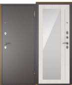Дверь металлическая Титан Букле графит/Зеркало бел дуб Промет Правое