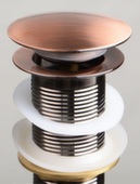 Донный клапан 1 1/4" б/перелива с большой кнопкой red bronze TERMA
