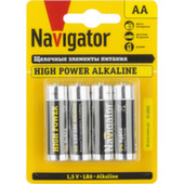 Батарейка Navigator щелочная (алкалиновая), тип АА, 1,5В, 4шт