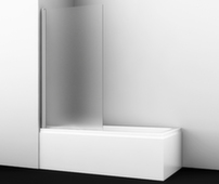 Шторка стеклянная на ванну BERKEL 80x140см, левая, распашная Matt glass, WasserKRAFT