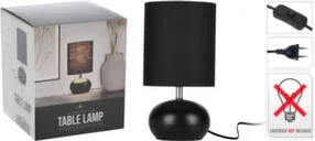Лампа настольная, 14x16x24,5 см, цоколь E14, 1x40 Вт, черный, Koopman