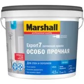Краска латексная для стен и потолков Export-7 матовая BW 4,5л, Marshall