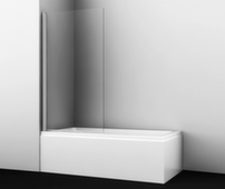 Шторка стеклянная на ванну BERKEL 80x140см, универсальная, распашная, WasserKRAFT