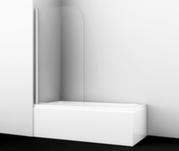 Шторка стеклянная на ванну LEINE 80x140см, универсальная, распашная, WasserKRAFT