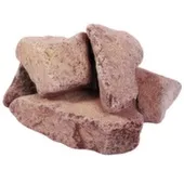 Камень Кварцит малиновый, обвалованный, в коробке по 20кг, Банные штучки