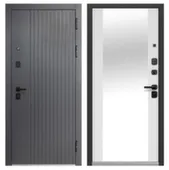 Дверь металлическая Luxor 2МДФ Вертикаль Зеркало 960мм правая