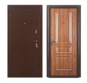Дверь металлическая ПРИМА 880x2066 антик медь/МДФ дуб коньяк Промет 2066x880 Левое