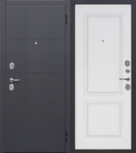 Дверь металлическая Гарда (сатин графит) Белый софт Феррони 960 Левое