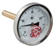 Термометр 0-120 °С, 0-25 бар, 1/2", осевое подключение Valteс