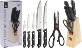 Набор кухонных ножей в комплекте с ножницами и подставкой (5шт), Koopman