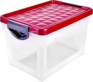 Ящик для хранения Systema, с ручками-защелками, средний, 19 л, бордовый, BranQ