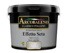Краска декоративная Arcobaleno Effetto Seta серебро 5 кг
