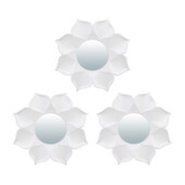 Комплект декоративных зеркал "Бордо", белый, 3 шт., D 10 см, QWERTY