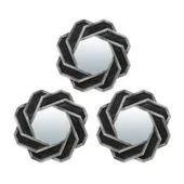 Комплект декоративных зеркал "Тулон", серебро, 3 шт., D12 см, QWERTY