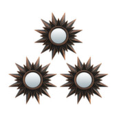 Комплект декоративных зеркал "Лилль", бронза, 3 шт., D8 см, QWERTY